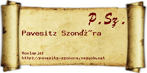 Pavesitz Szonóra névjegykártya